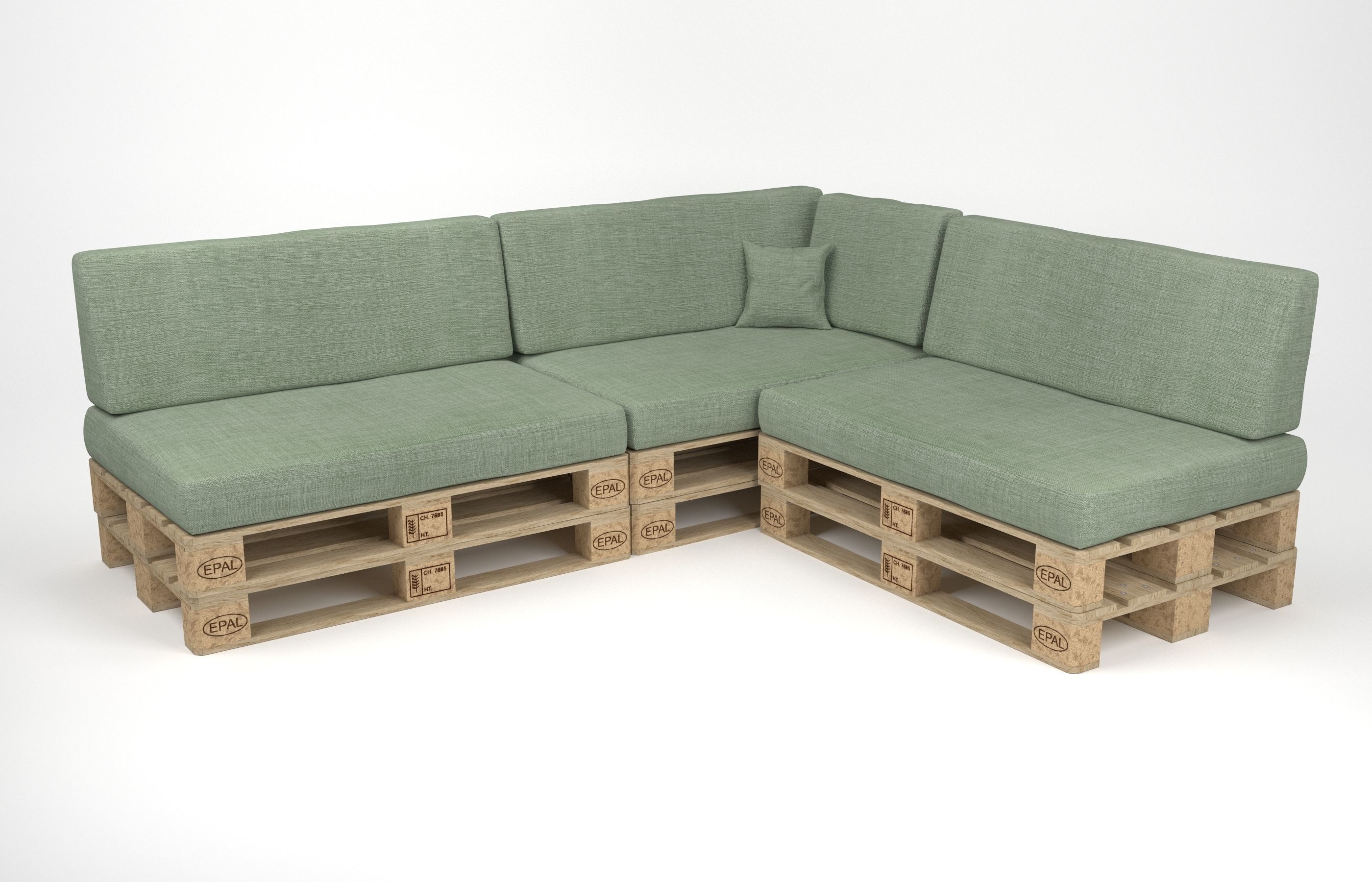 Corner sofa with pallets included - pallet furniture 3D model_1