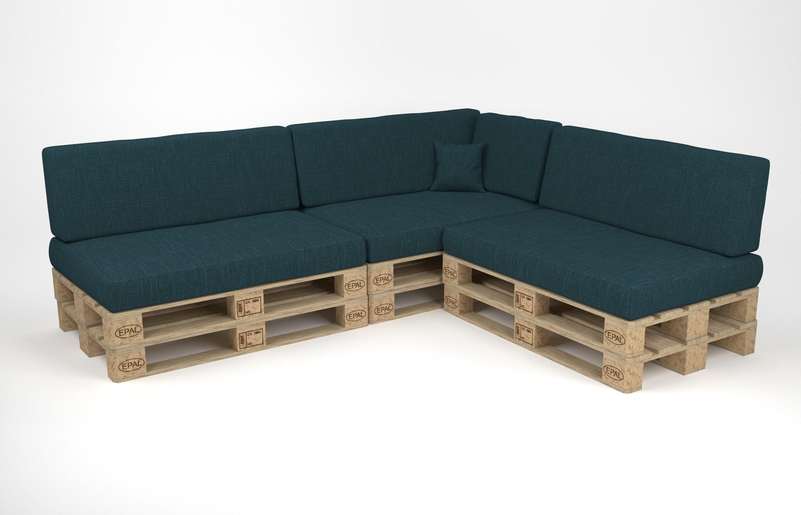 Corner sofa with pallets included - pallet furniture 3D model_7