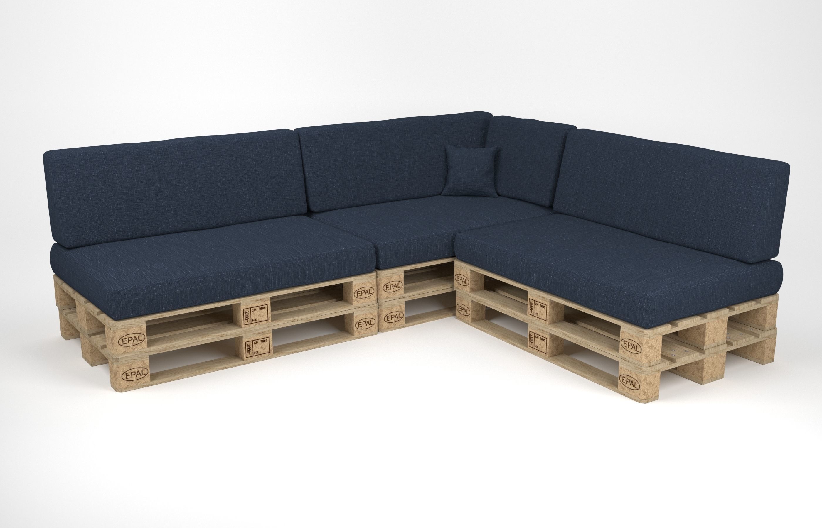 Corner sofa with pallets included - pallet furniture 3D model_6