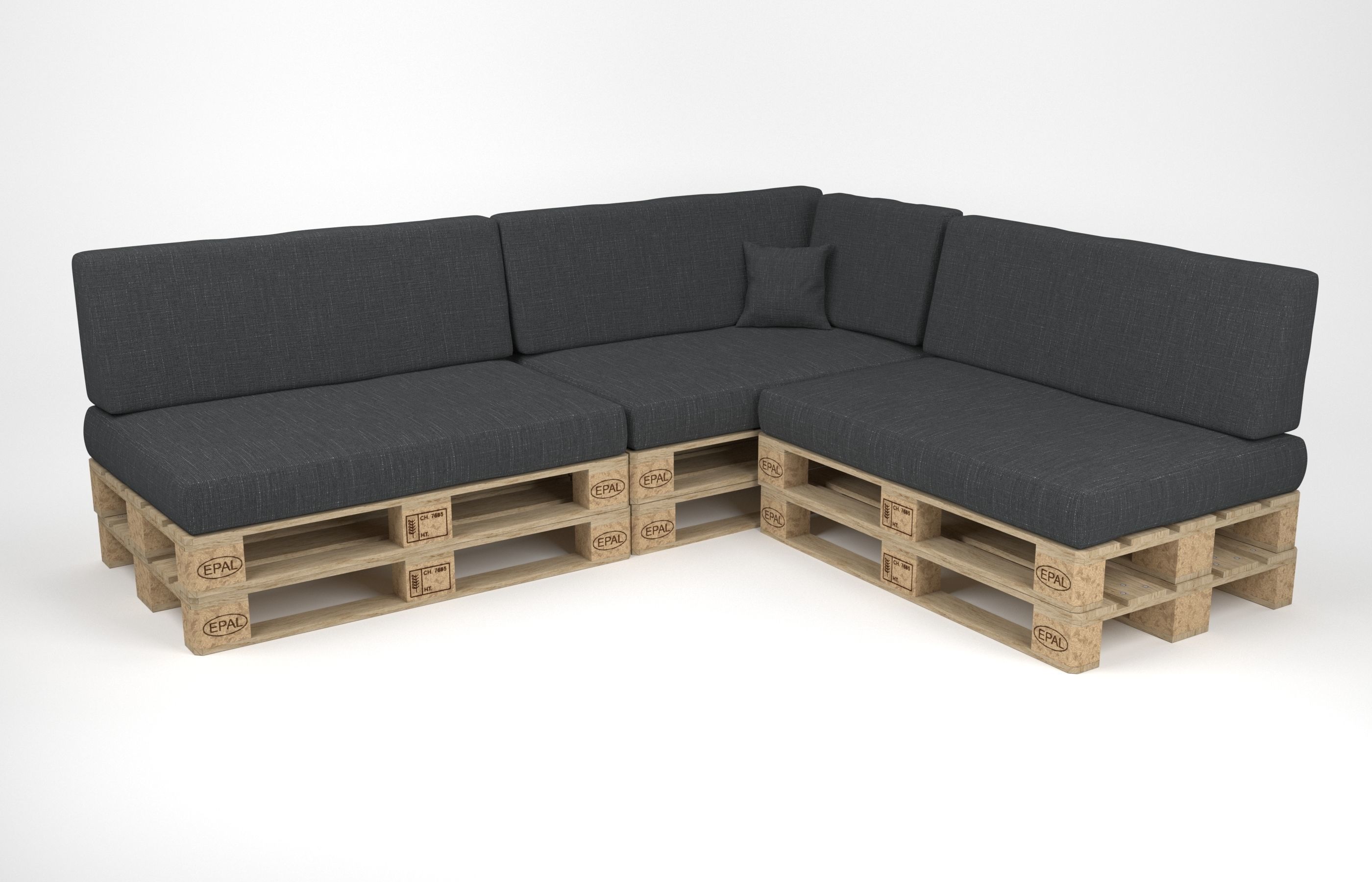 Corner sofa with pallets included - pallet furniture 3D model_9