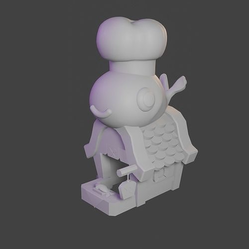 Eatery house with chef on top Free 3D model