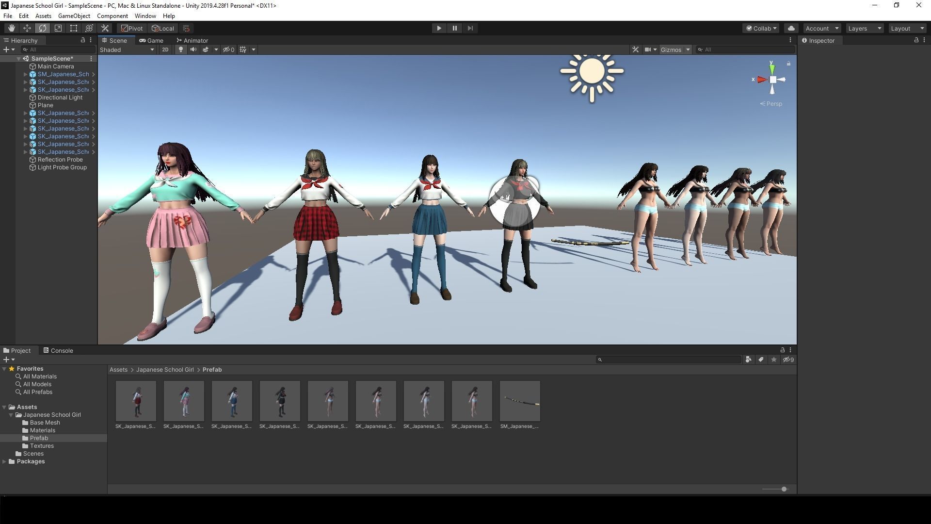 Japanese School Girl - Game Ready Low-poly 3D model_11