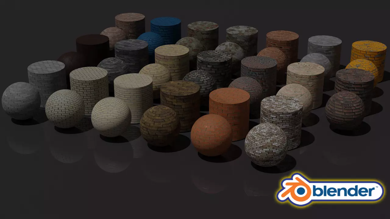 Free Blender Brick and Walls Materials Pack Free low-poly 3D model_0