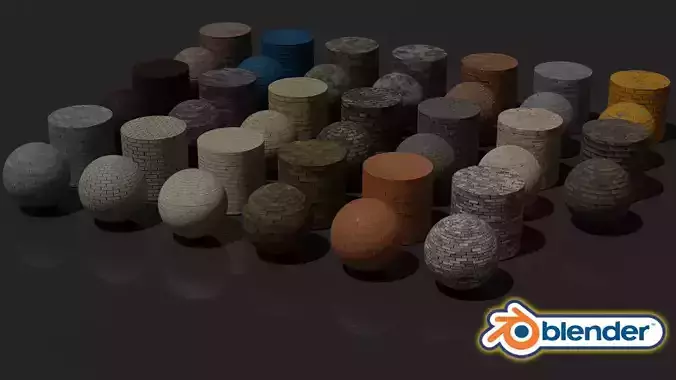 Free Blender Brick and Walls Materials Pack Free low-poly 3D model