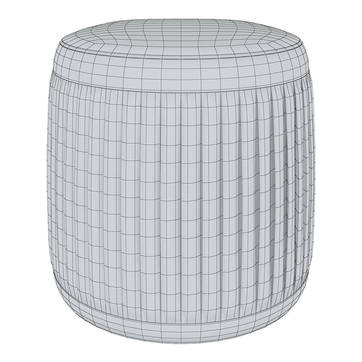 Blooming ville pleat pouf 3d model Low-poly 3D model_6