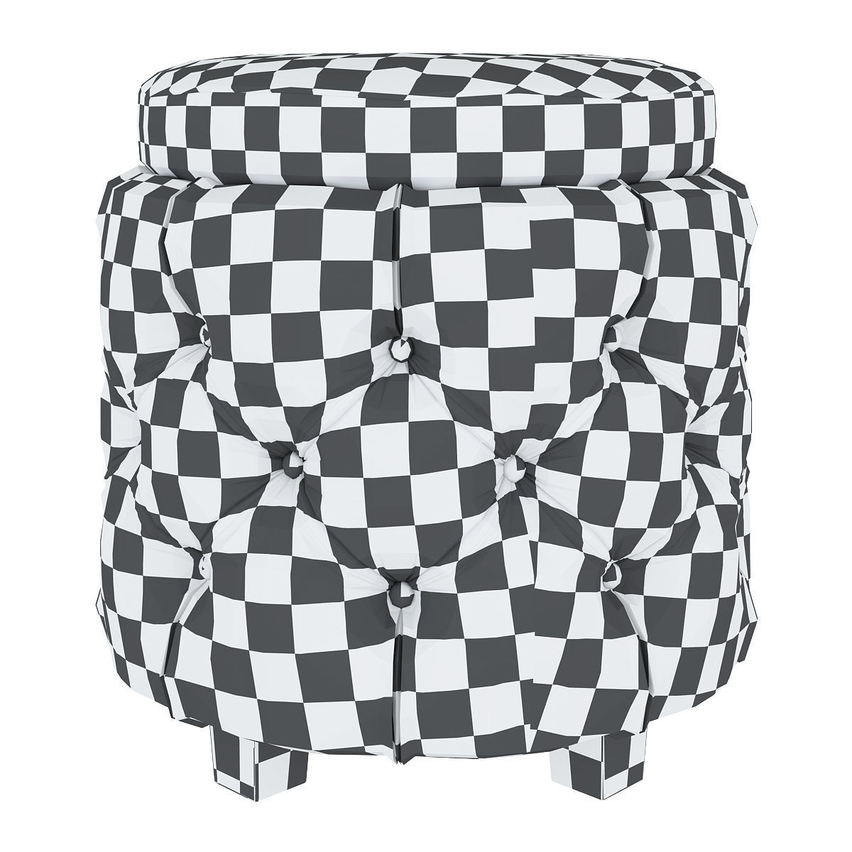 Couch furniture stool ottoman box 3d model Low-poly 3D model_3