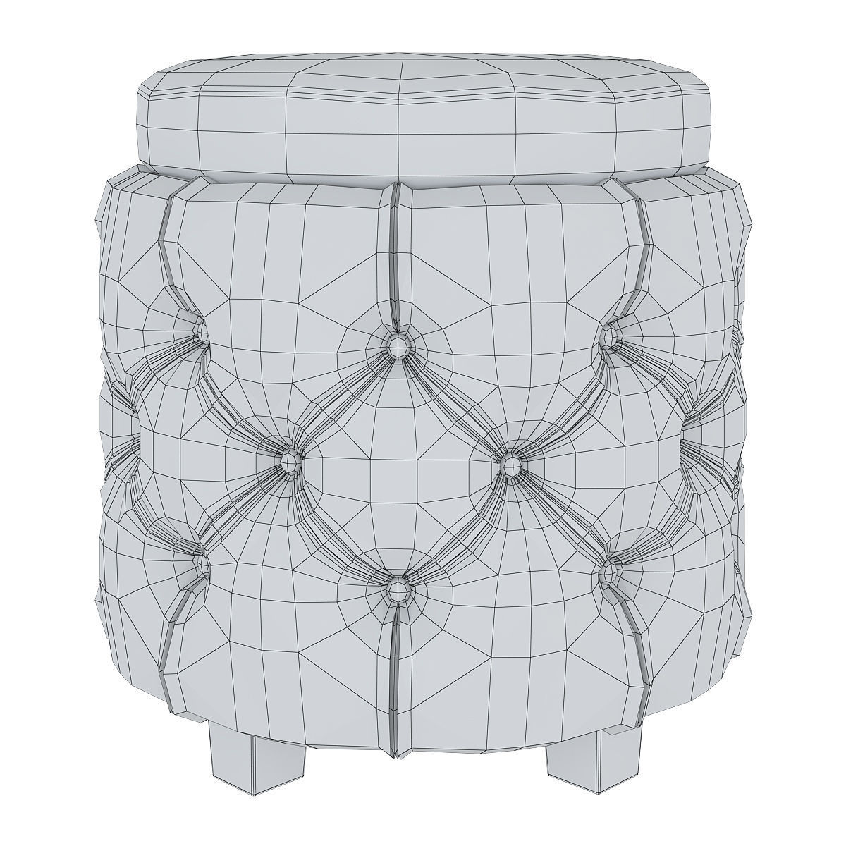 Couch furniture stool ottoman box 3d model Low-poly 3D model_4