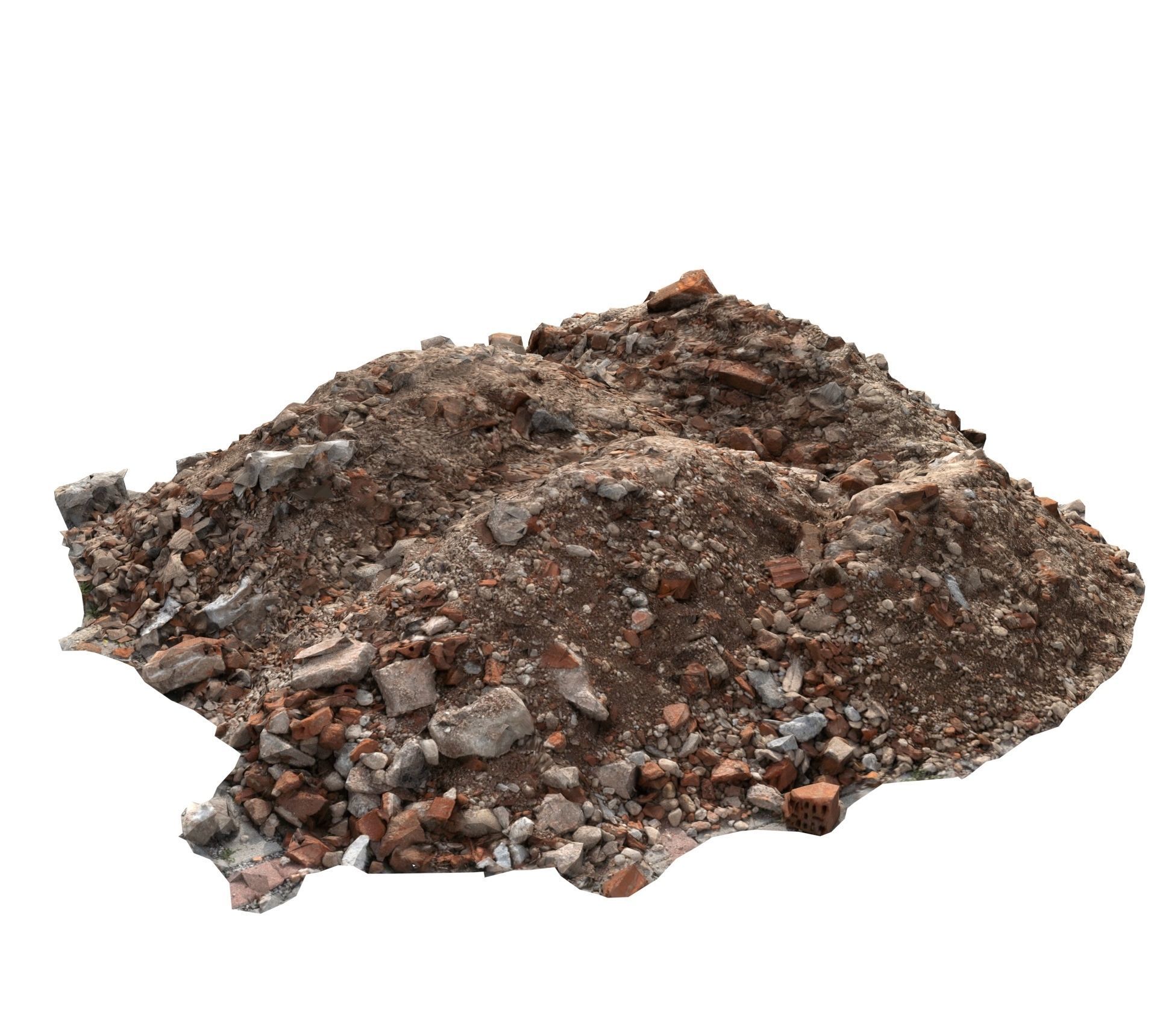 Debris concrete Low-poly 3D model_1