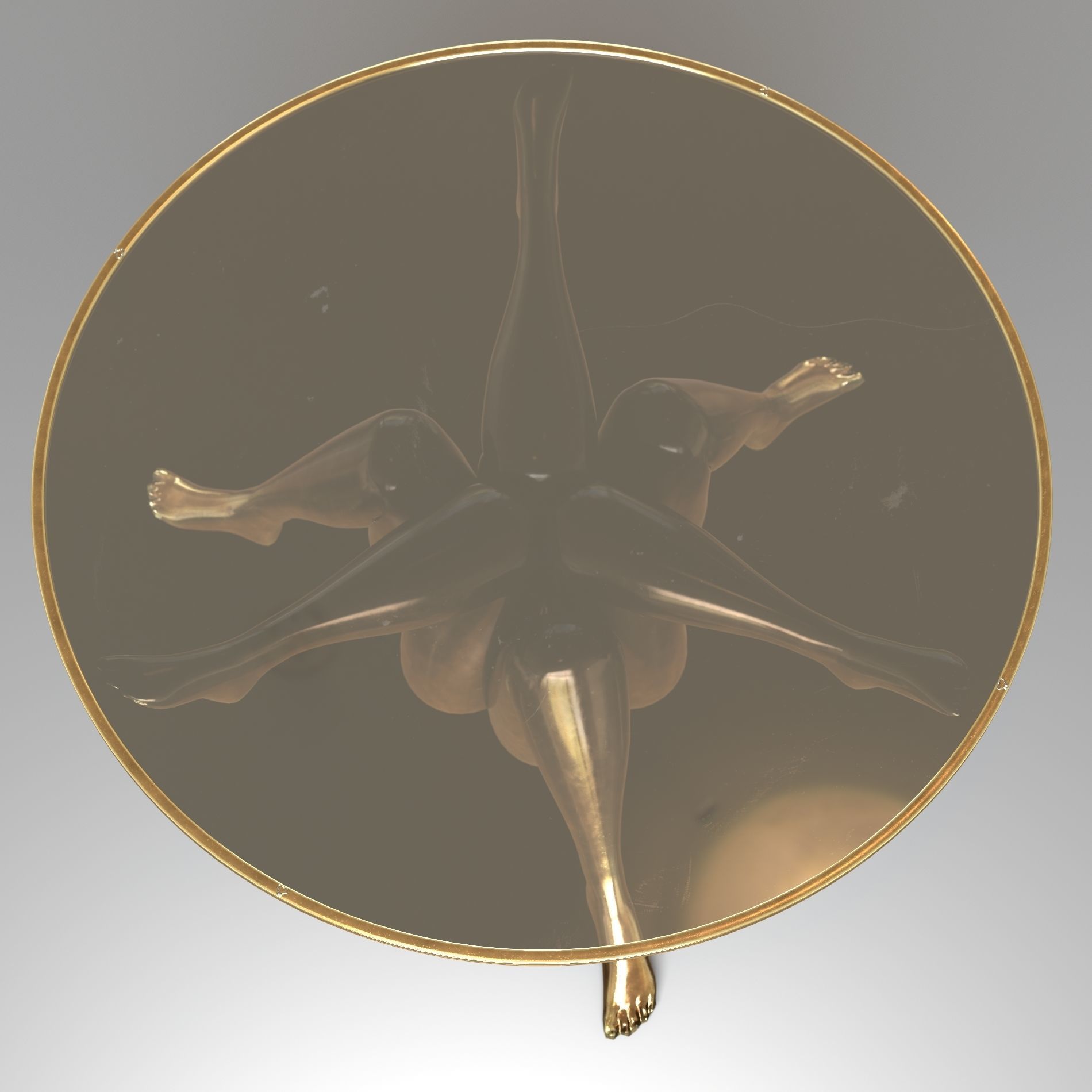 Modern metal table with legs Low-poly 3D model_3