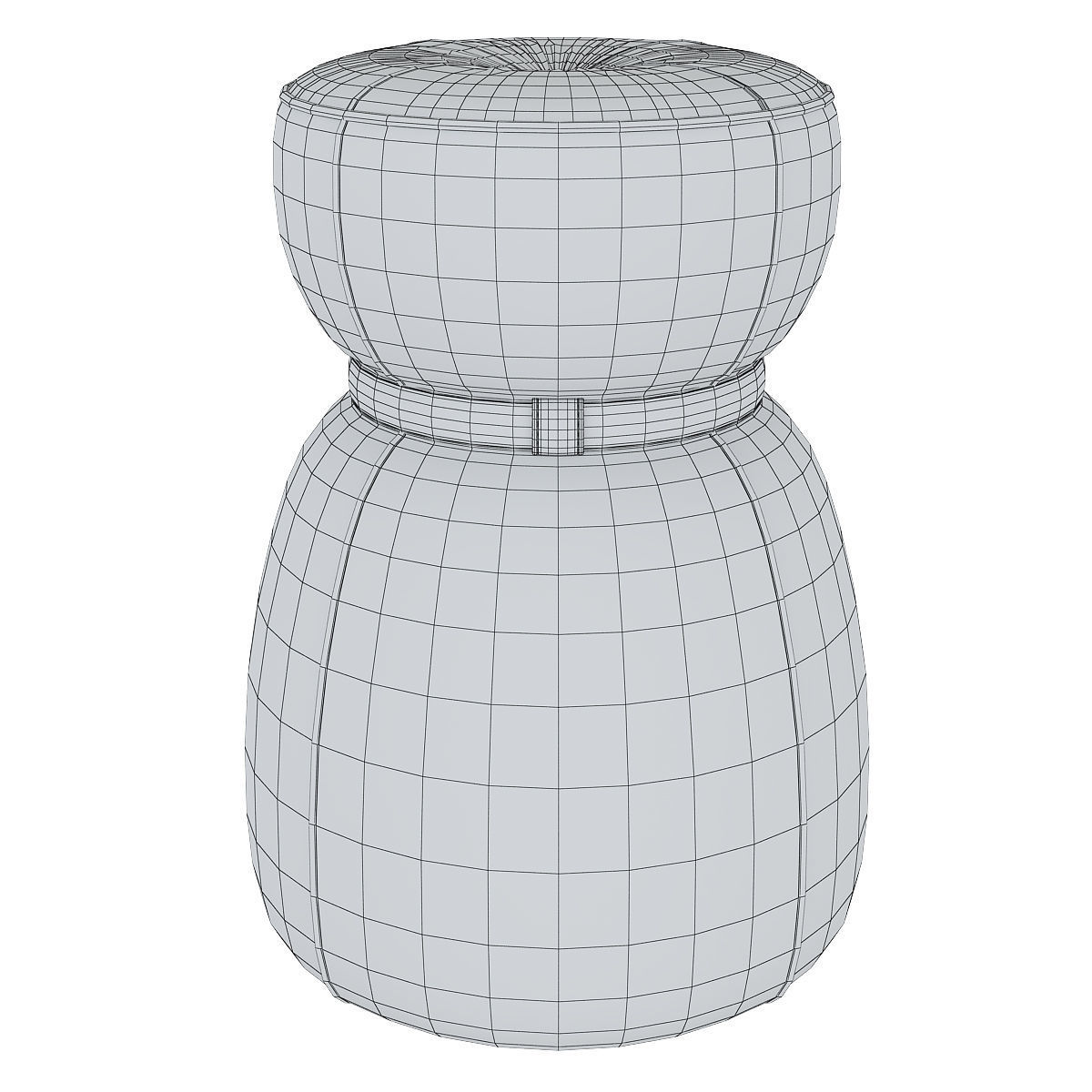 Lepli leather pouf 3d model Low-poly 3D model_4