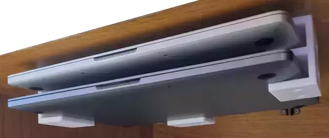 Double Laptop Holder Mount for Desk - Under Desk Laptop Stand 3D print model