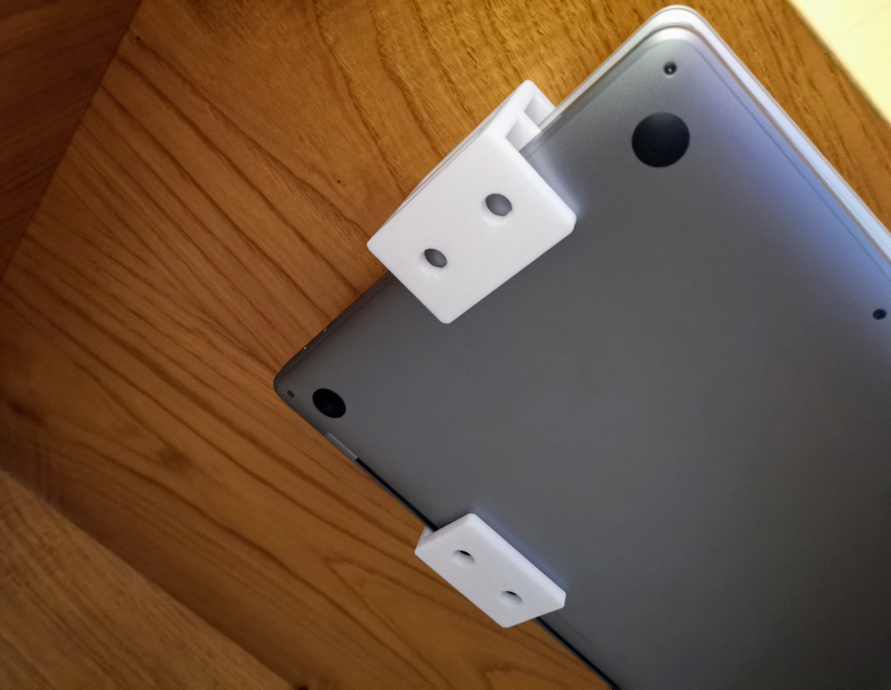 Double Laptop Holder Mount for Desk - Under Desk Laptop Stand 3D print model_4