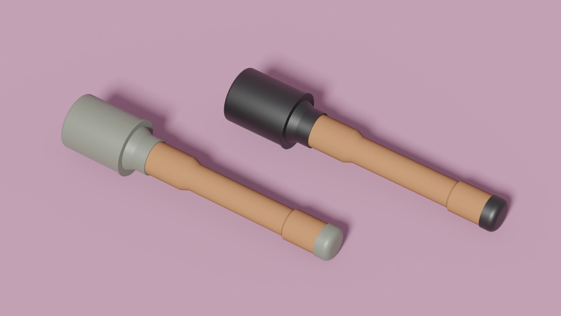 Cartoon Stick Grenade Low-poly 3D model_4