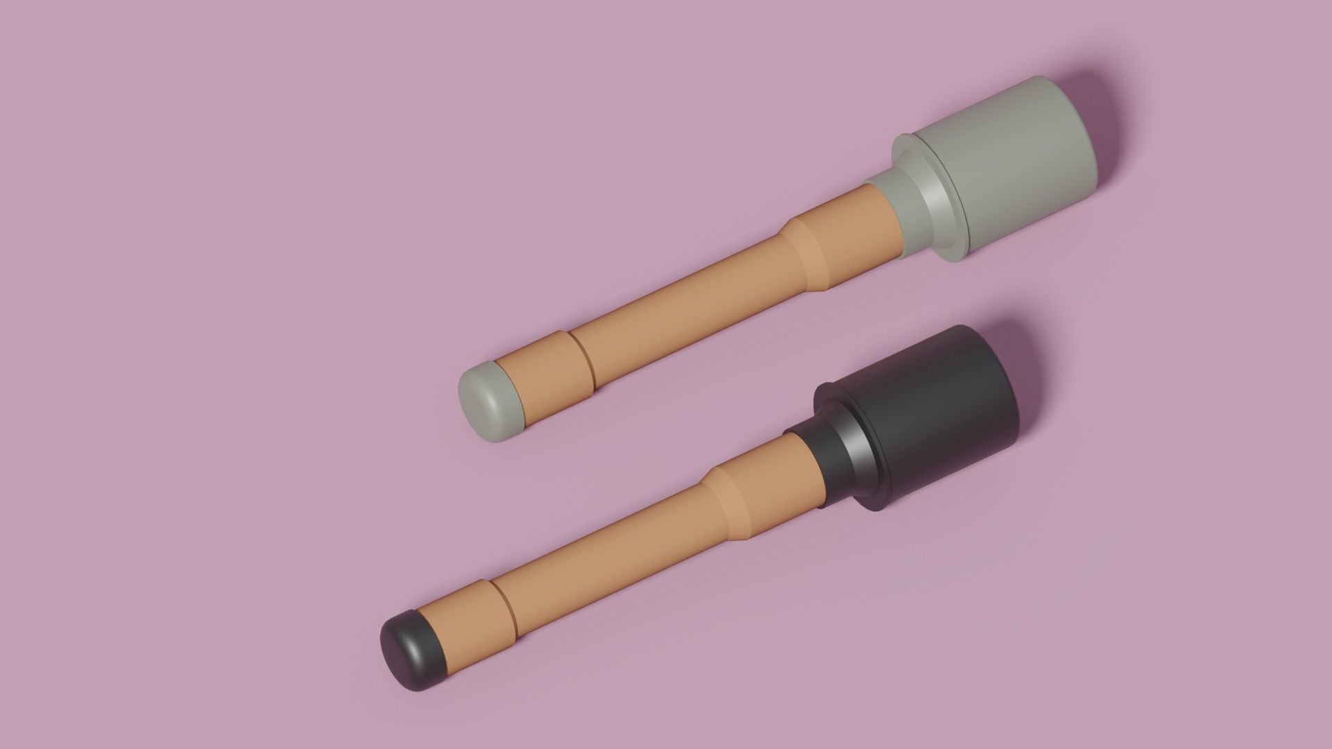 Cartoon Stick Grenade Low-poly 3D model_1