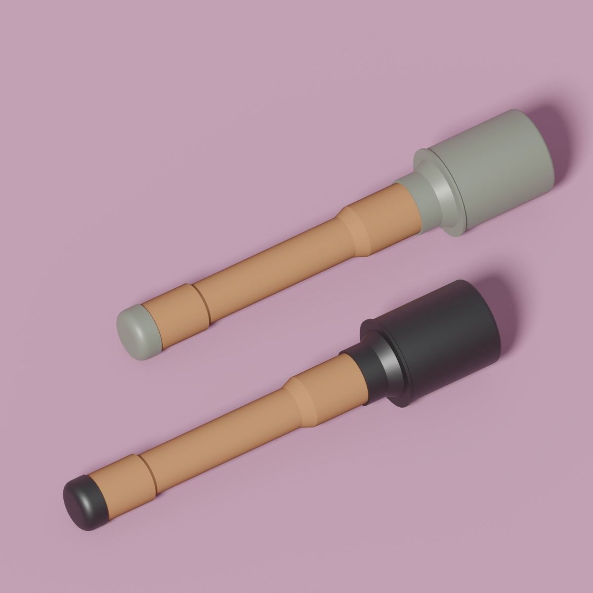 Cartoon Stick Grenade Low-poly 3D model_2