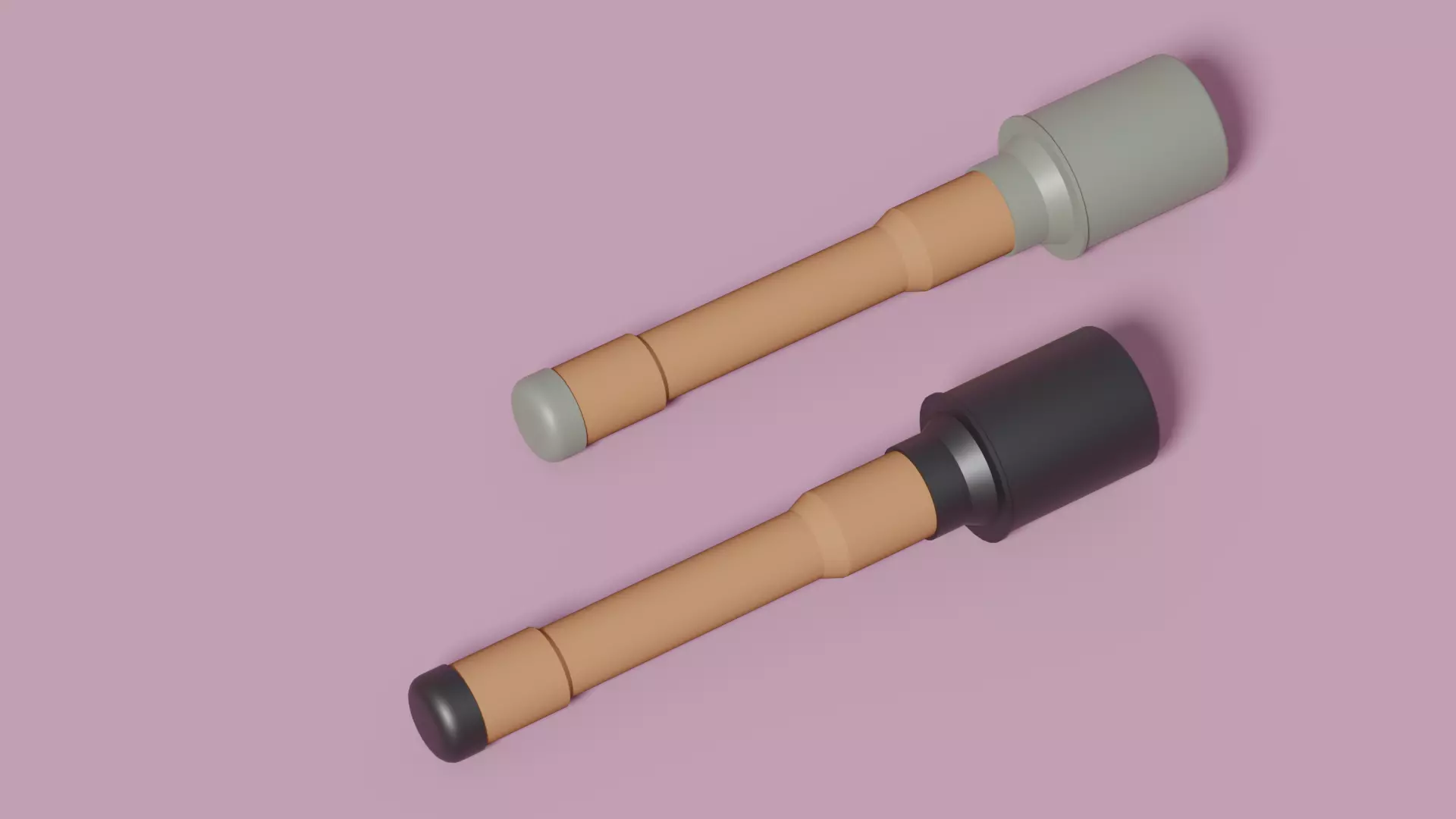 Cartoon Stick Grenade Low-poly 3D model_0