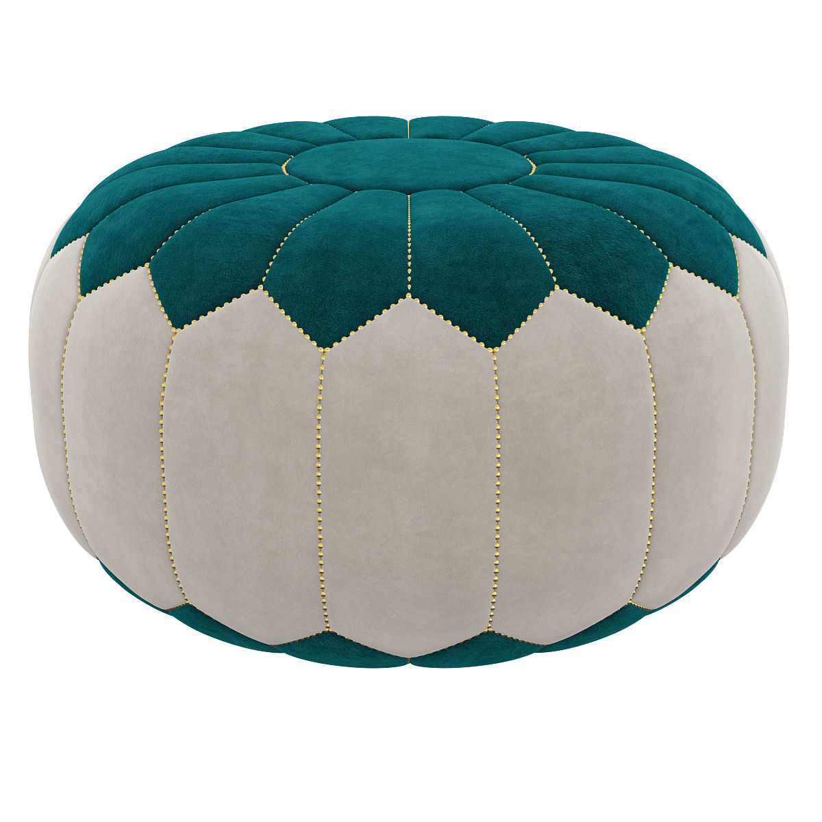 moroccan denim leather pouf 3d model Low-poly 3D model_2