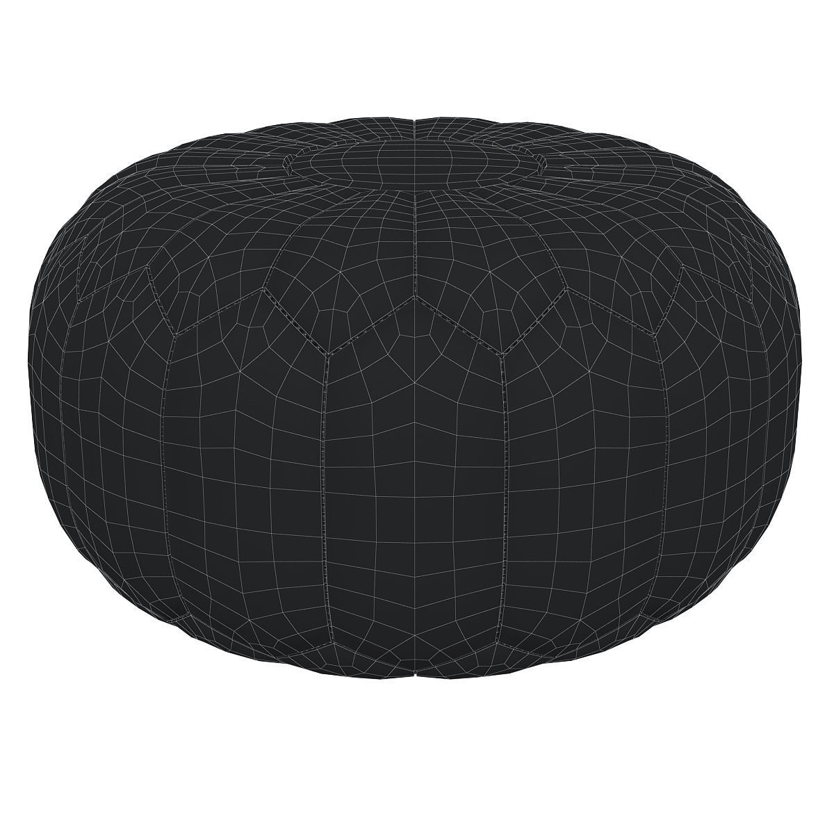 moroccan denim leather pouf 3d model Low-poly 3D model_4