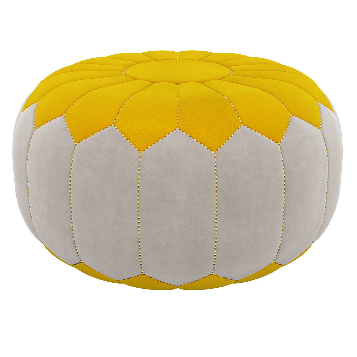 moroccan denim leather pouf 3d model Low-poly 3D model_3