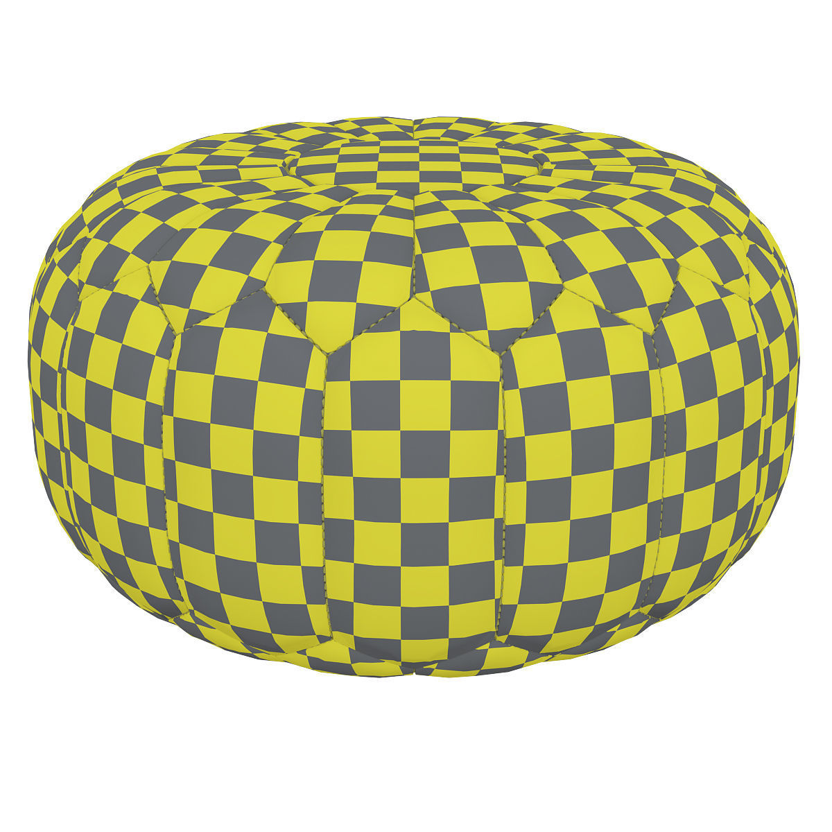 moroccan denim leather pouf 3d model Low-poly 3D model_5