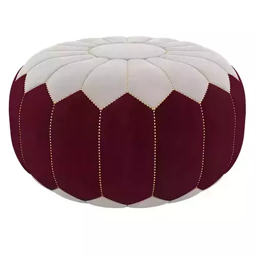 moroccan denim leather pouf 3d model Low-poly 3D model