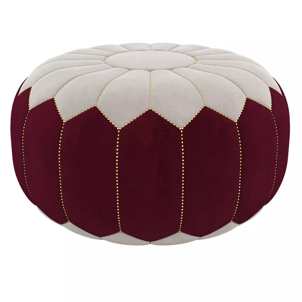 moroccan denim leather pouf 3d model Low-poly 3D model_0
