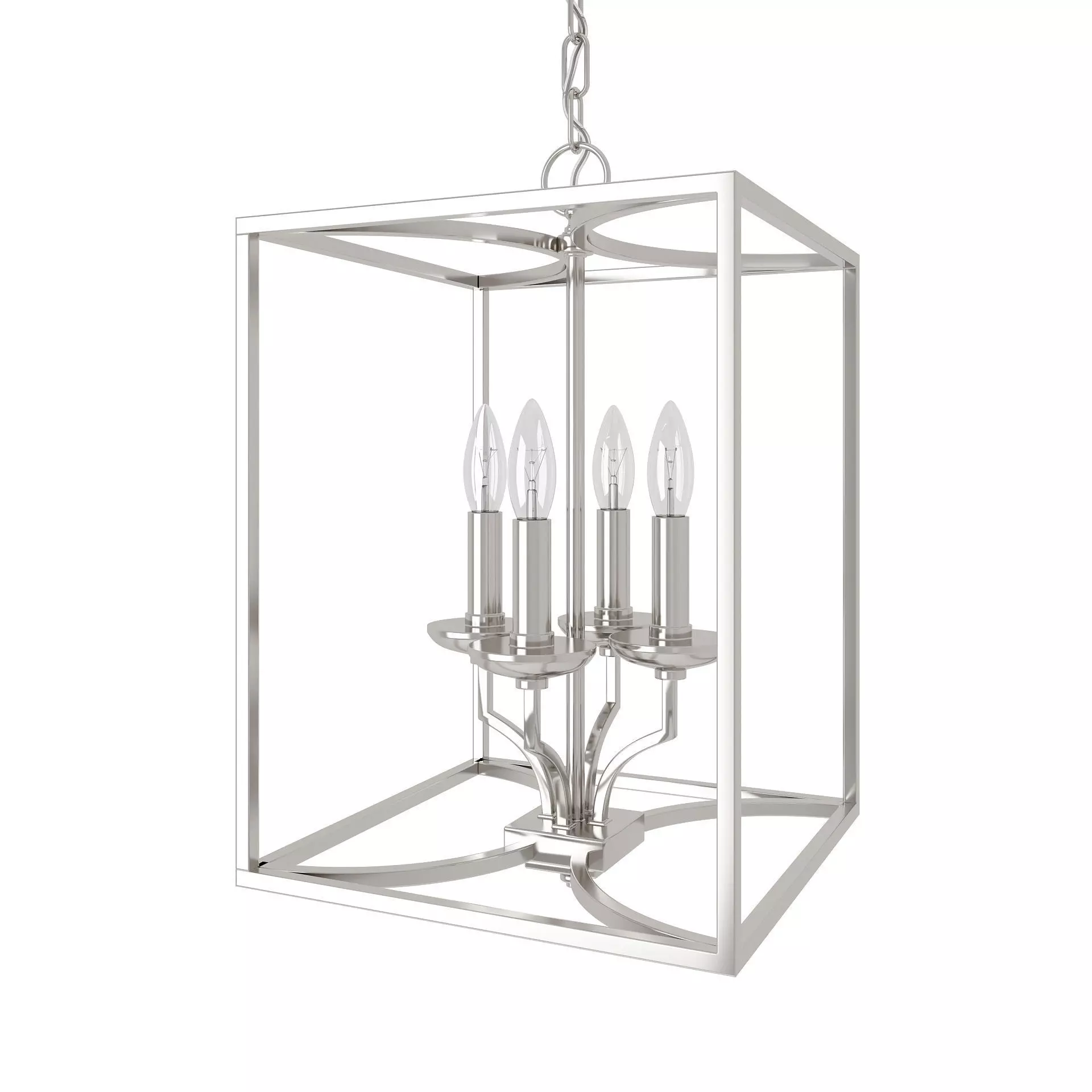 Light Lantern Square Chandelier 3D model_0