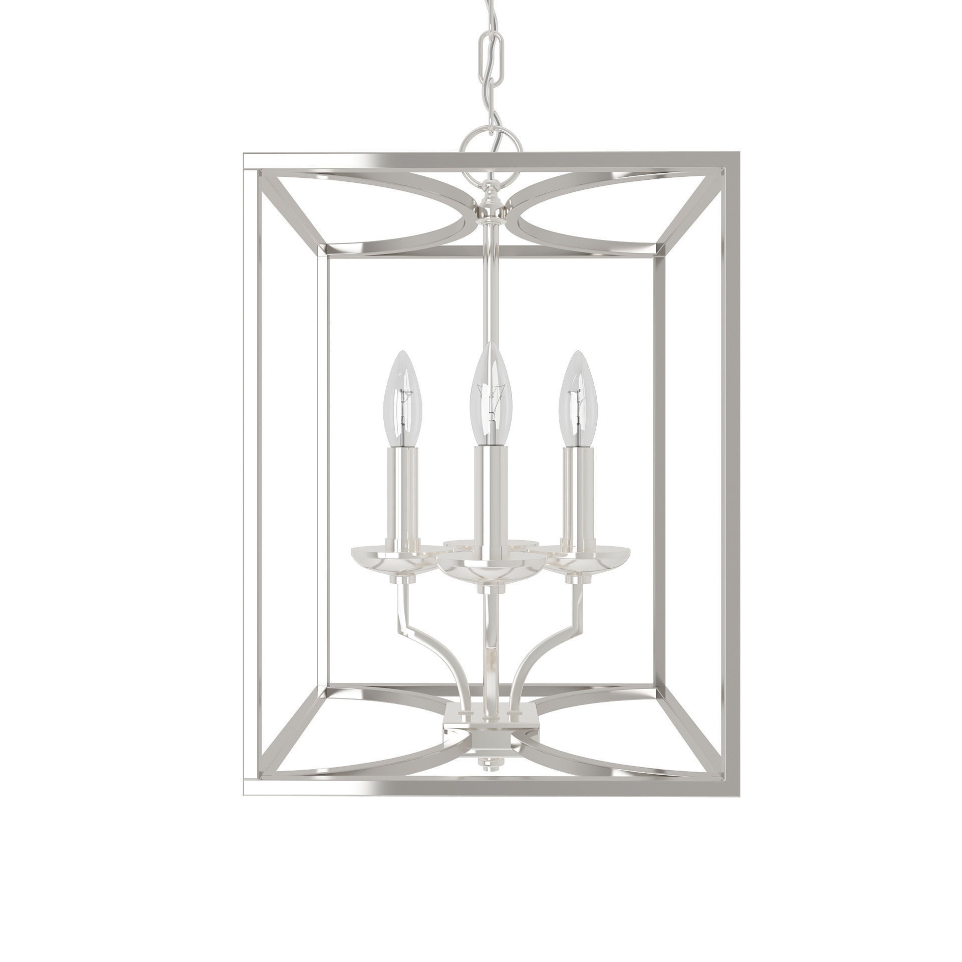 Light Lantern Square Chandelier 3D model_1