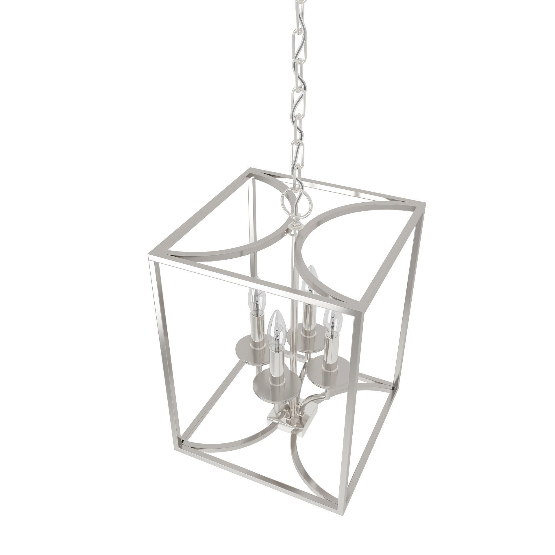 Light Lantern Square Chandelier 3D model_3