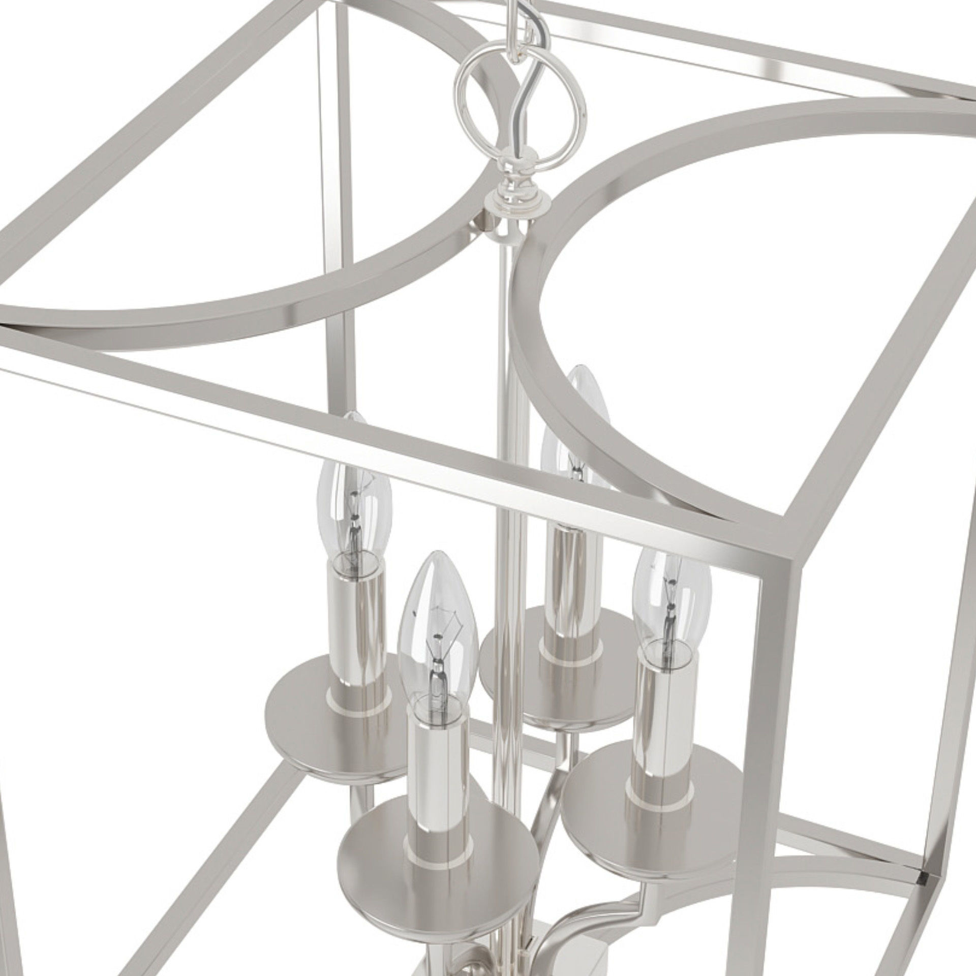 Light Lantern Square Chandelier 3D model_4