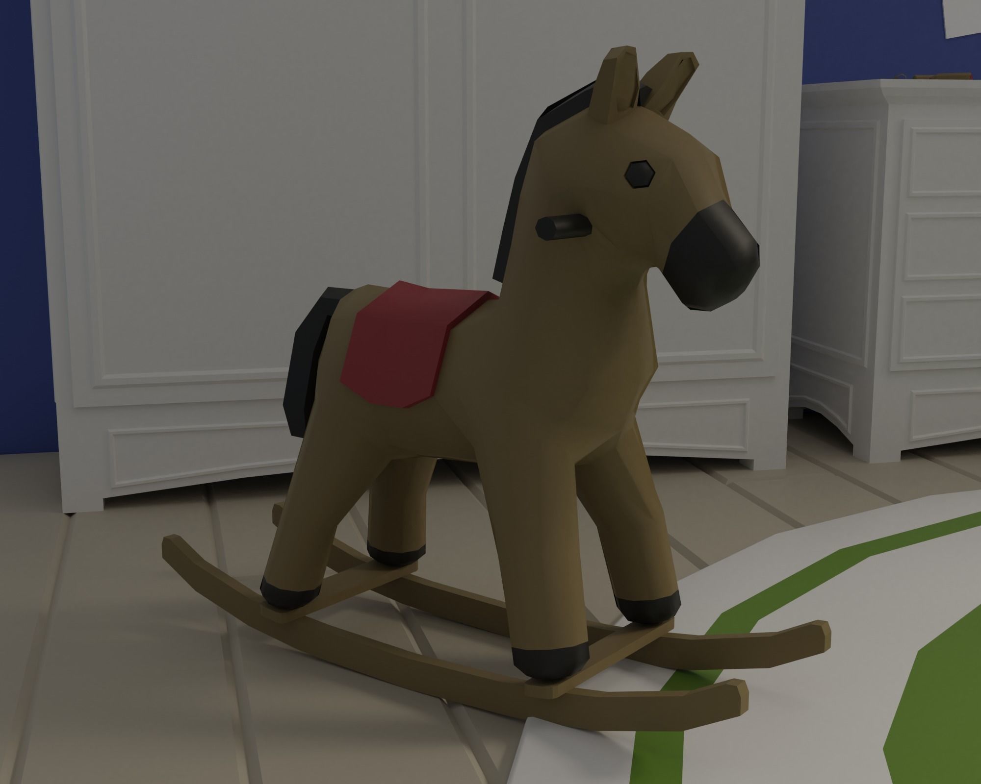 Kids Bedroom Low-poly 3D model_13