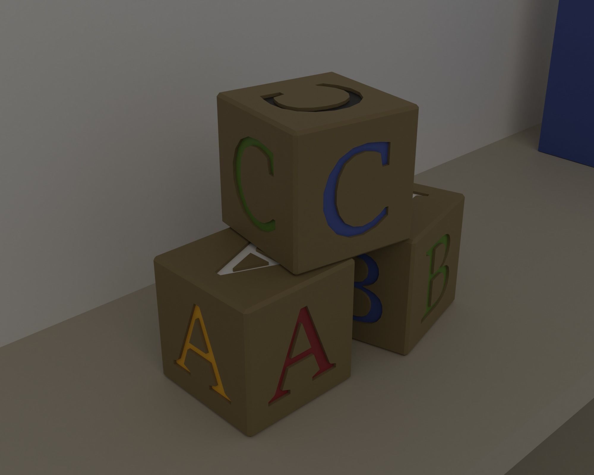 Kids Bedroom Low-poly 3D model_4