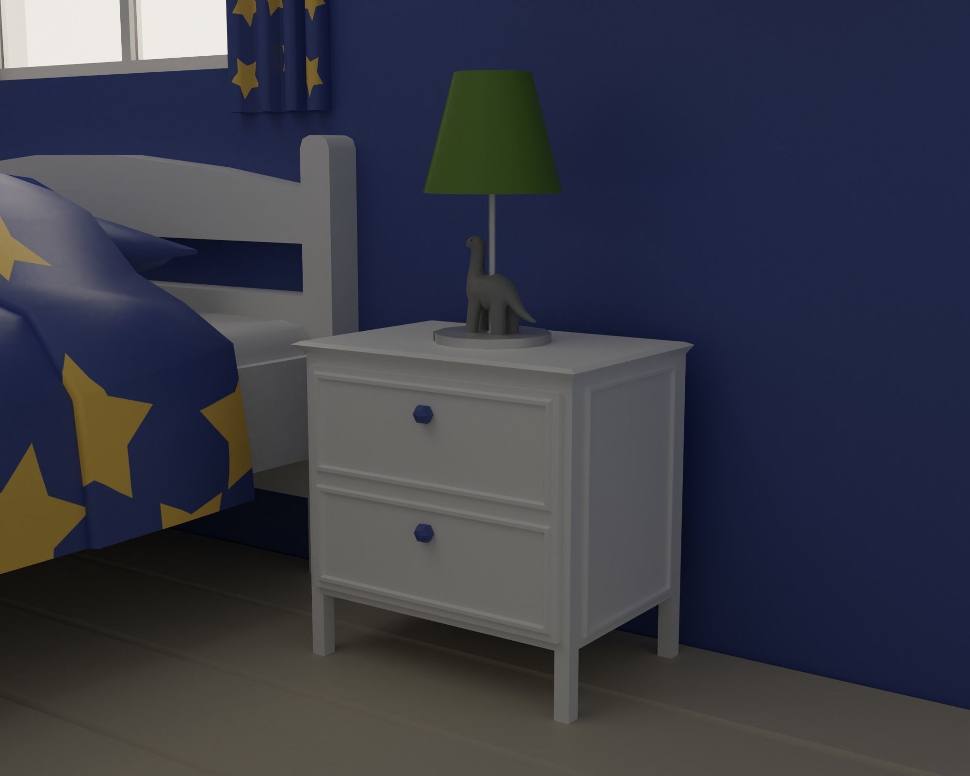 Kids Bedroom Low-poly 3D model_5