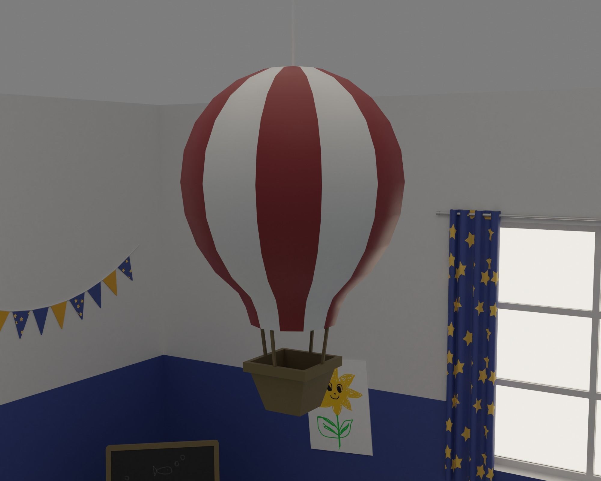 Kids Bedroom Low-poly 3D model_20