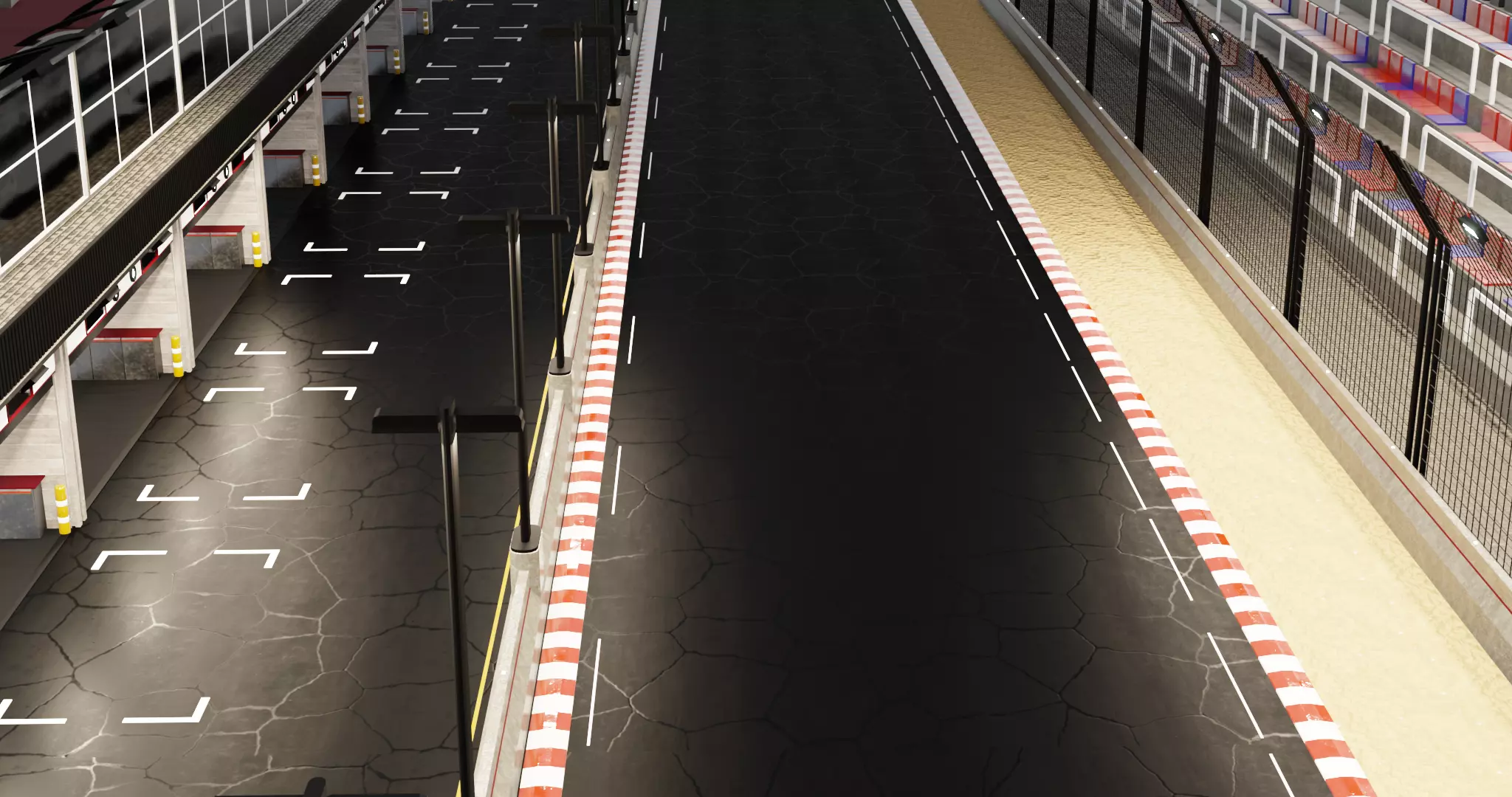 Generic Race Track  Low-poly 3D model_0