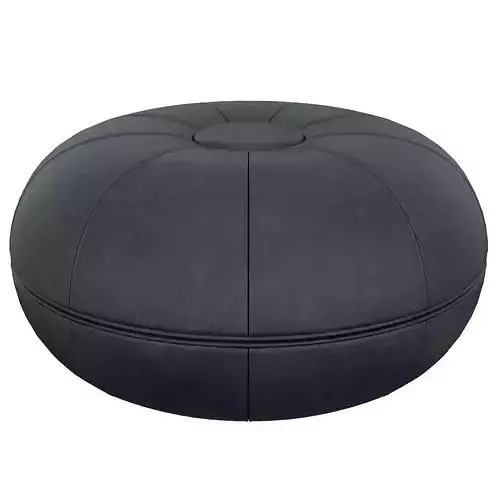 Pouf 3d model round leather ottoman Low-poly 3D model