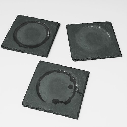 Slate Coasters 2 3D model