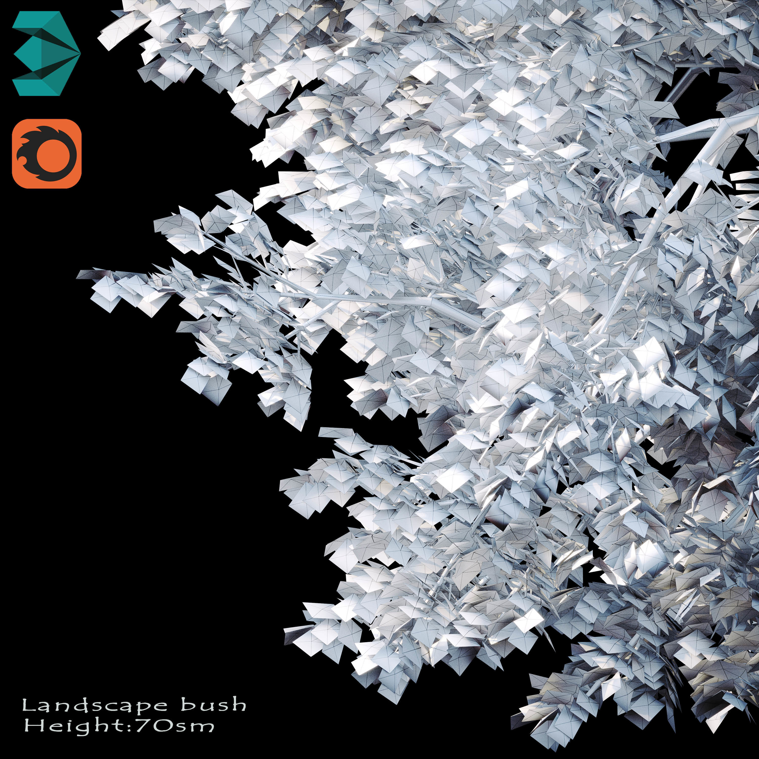 Bushes tree 3D model_4