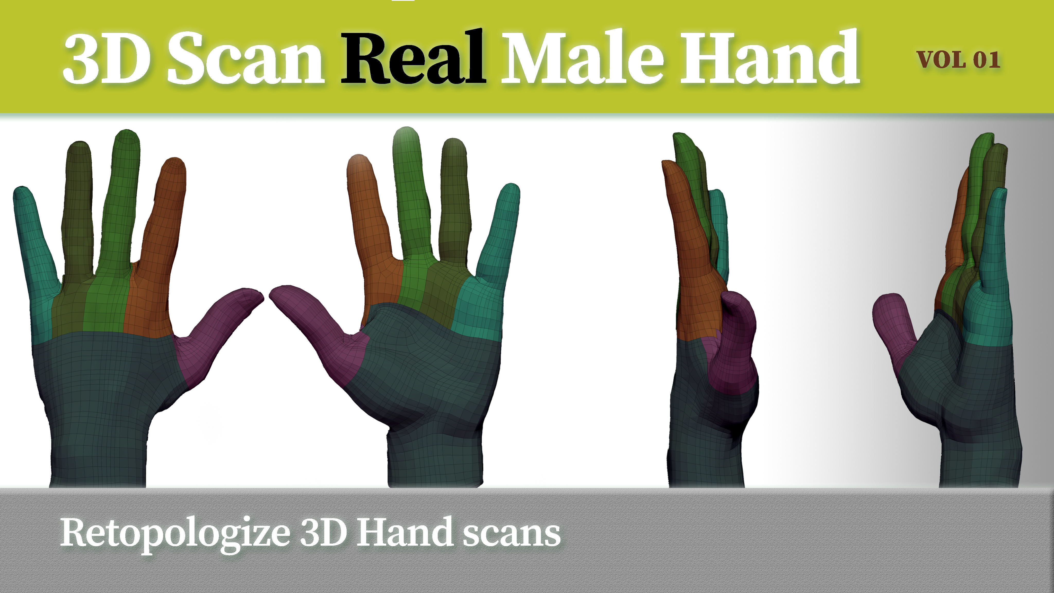 3D Scan Real Male Hand VOL 01 3D print model_3