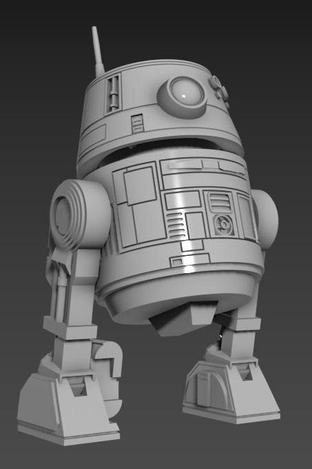 M2-D8 Astromech Droid One12 Scale STL files 3D print model_3