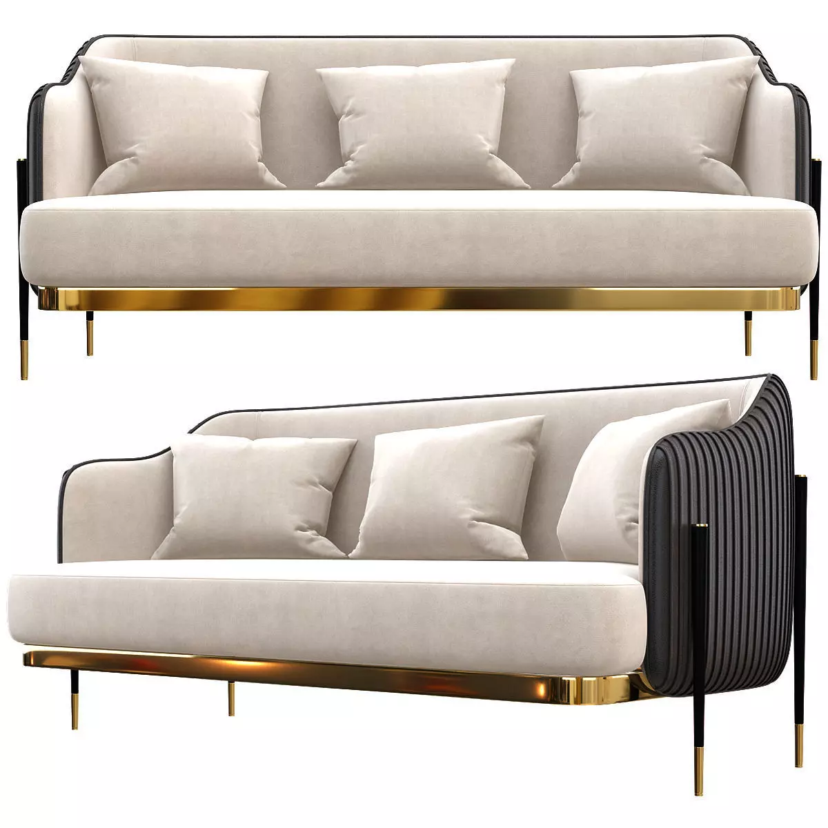 capital collection oxford sofa 3d model Low-poly 3D model_0