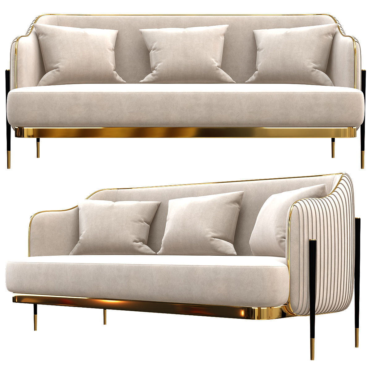 capital collection oxford sofa 3d model Low-poly 3D model_1