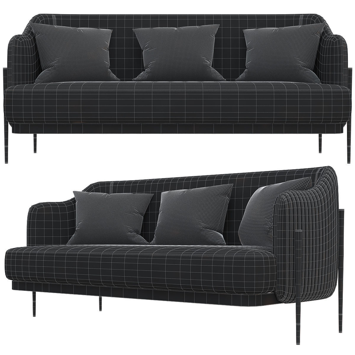 capital collection oxford sofa 3d model Low-poly 3D model_5