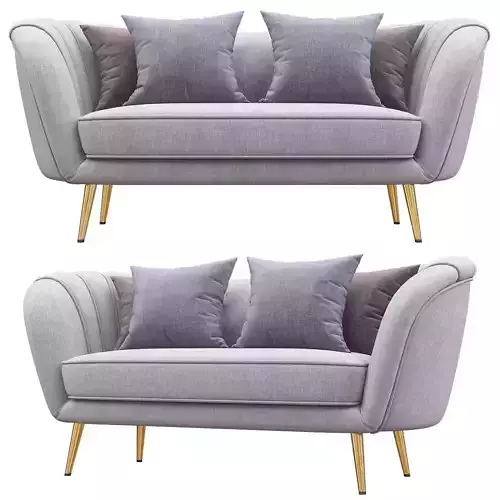 Deals on Alexandrea Velvet Flared Arm Loveseat 3d model