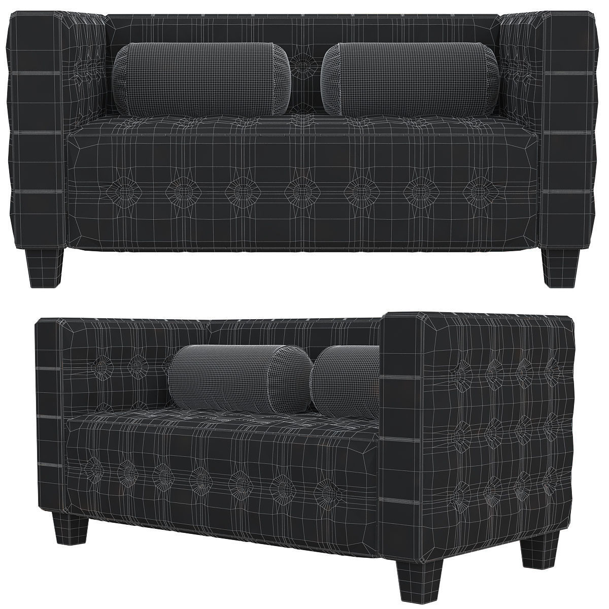 El Sillon Kubus de Lilly Reich Josef Hoffmann 3d model Low-poly 3D model_5