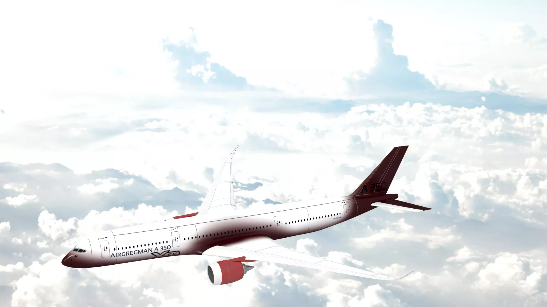  Airbus A350-900 Low-poly 3D model_0