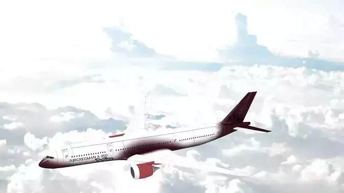  Airbus A350-900 Low-poly 3D model