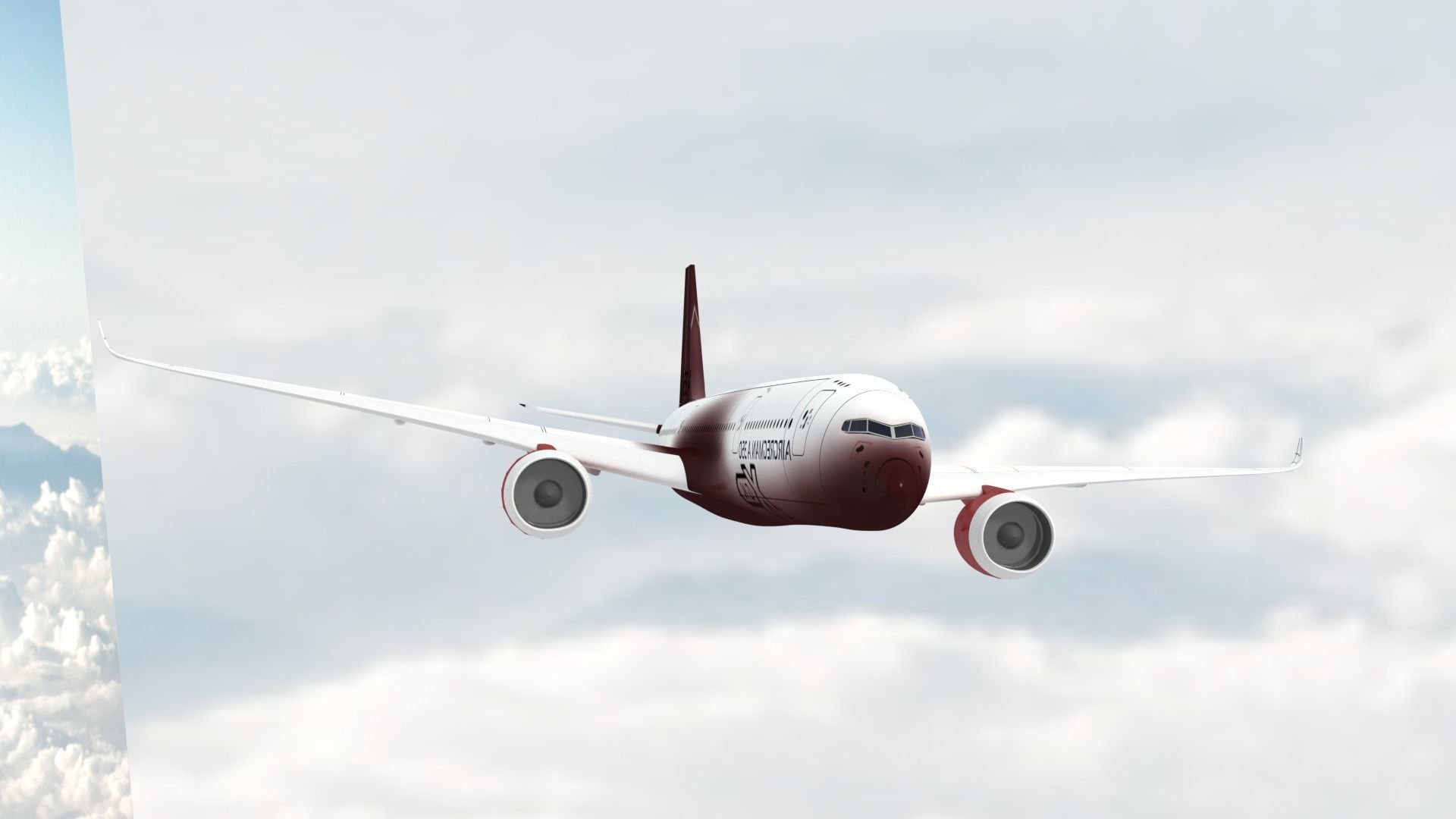  Airbus A350-900 Low-poly 3D model_2