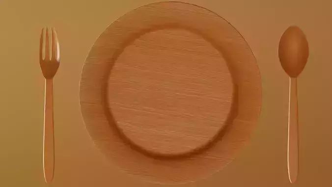 Wooden Plate-Spoon-Fork Collection