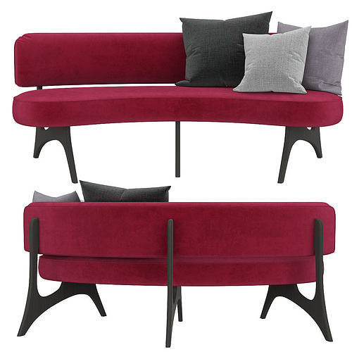 Kagan Style Floating Curved Sofa 3d model Low-poly 3D model